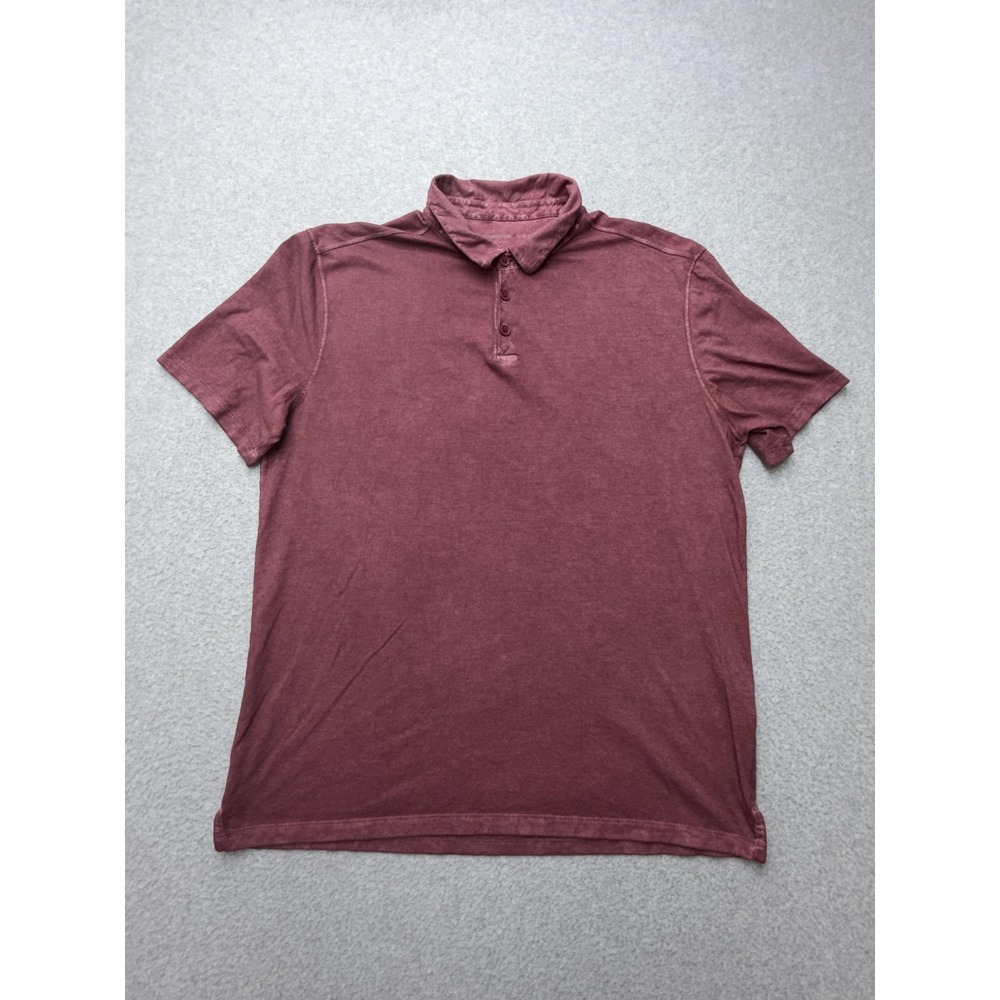 John Varvatos U.S.A. Polo Shirt Mens Large Red Cotton Jersey Knit Lightweight